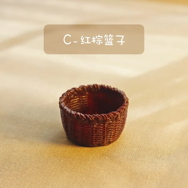 1: 12 accessoires de maison de bébé modèle Miniature jouet OB11 panier de rangement créatif pendenti