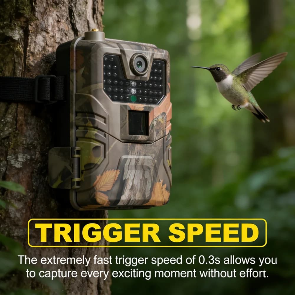 Caméra de chasse 4G 120MP 4K avec application, diffusion en direct 4K, service cloud GRATUIT, pièges