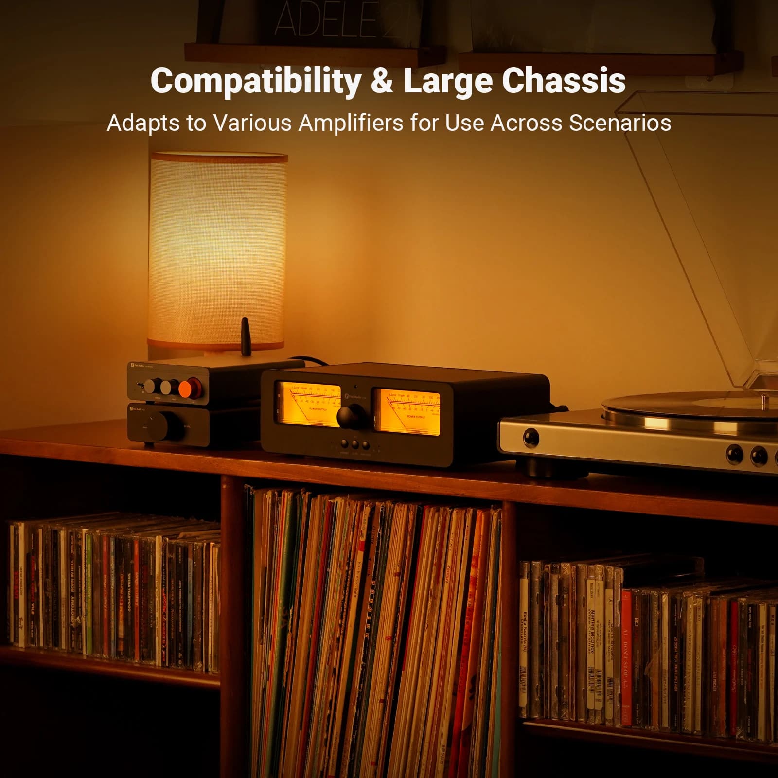 Fosi-Amplificateur audio LC30, commutateur de haut-parleur, 2 en 2 sorties, VU-mètre analogique pour