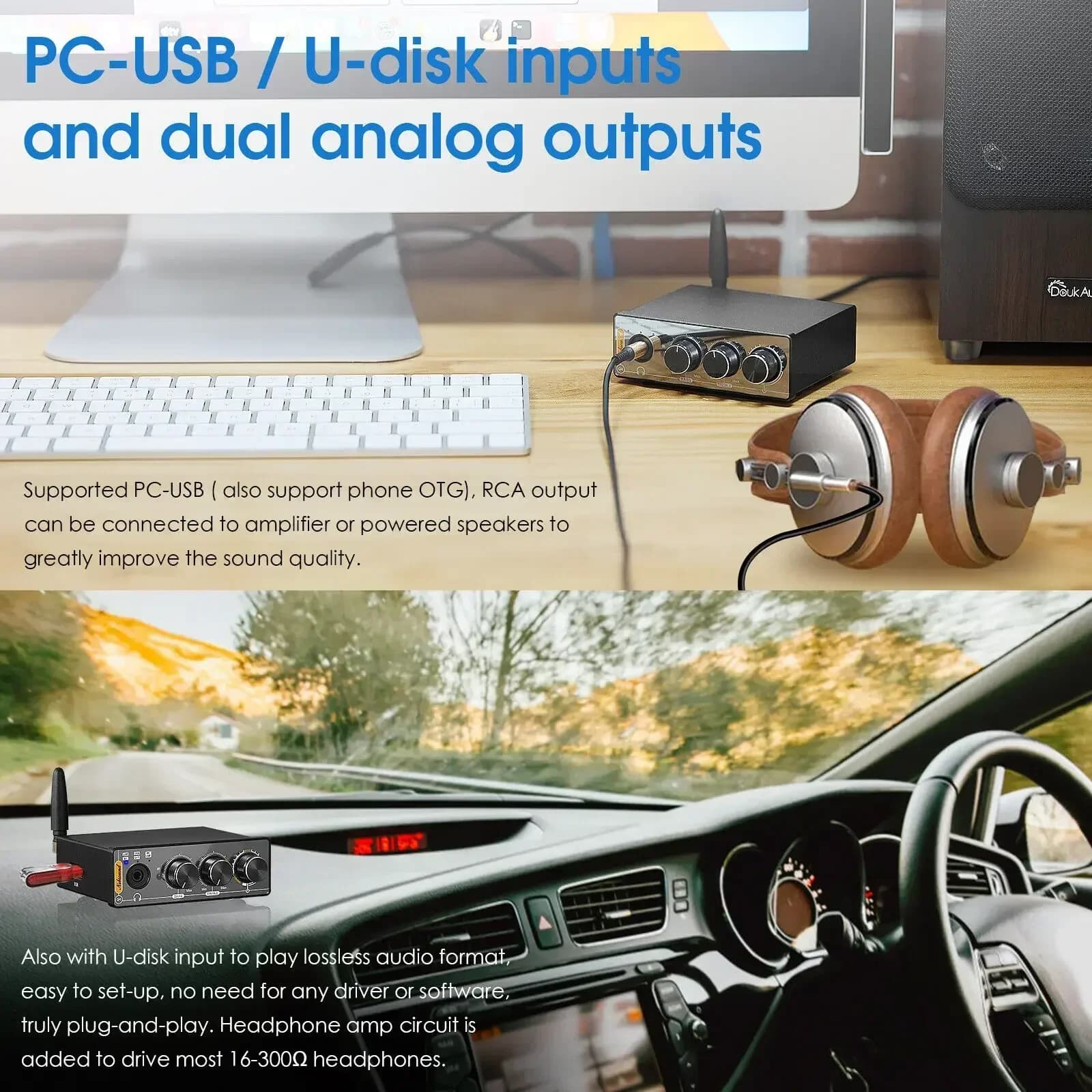 Douk-Mini récepteur Bluetooth Q4, radiateur de jeu USB numérique vers analogique, USB, COmanyd, OPT 