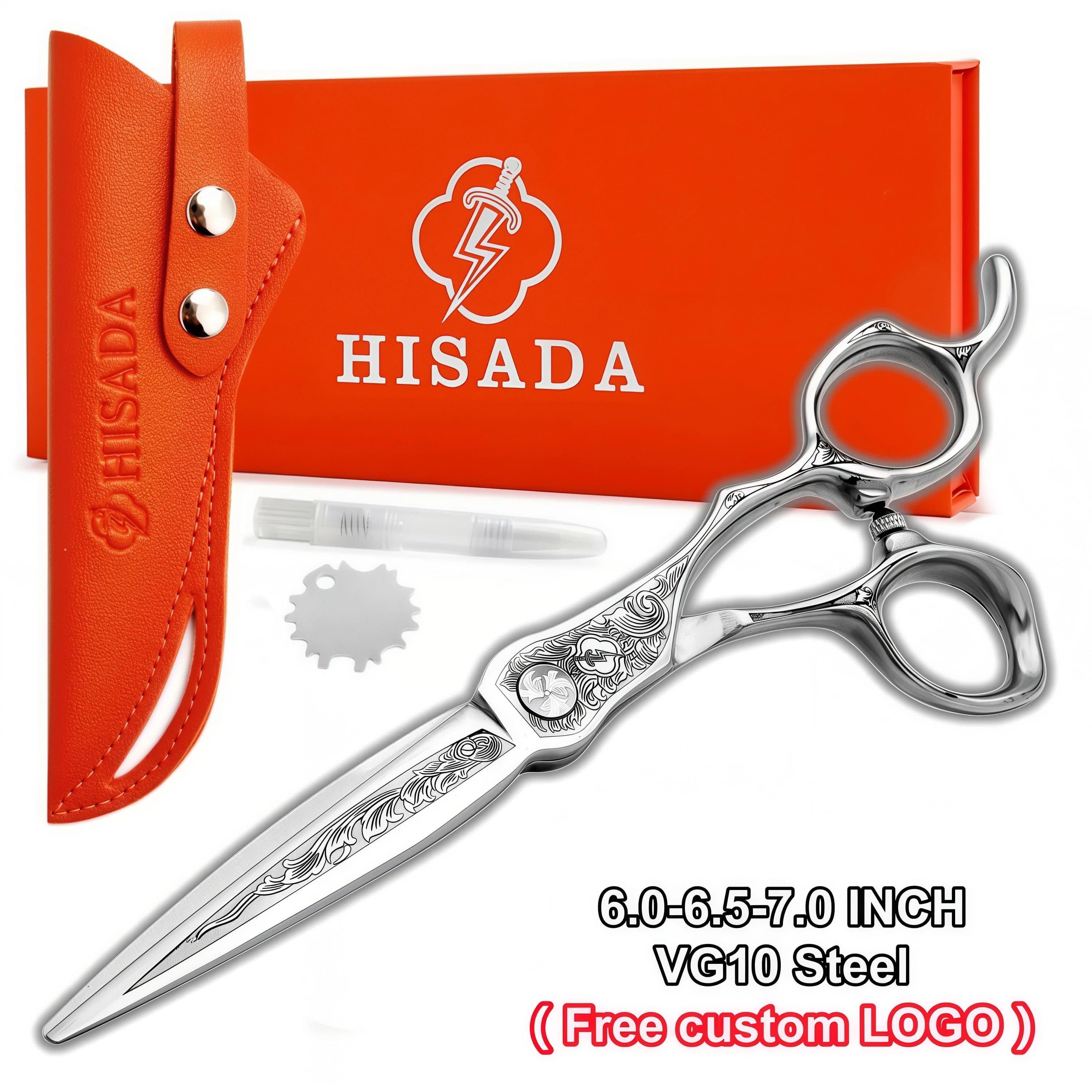 HISADA ciseaux de coiffeur professionnels 6.0/6.5/7.0 pouces ciseaux CNC gravure laser japonais à la