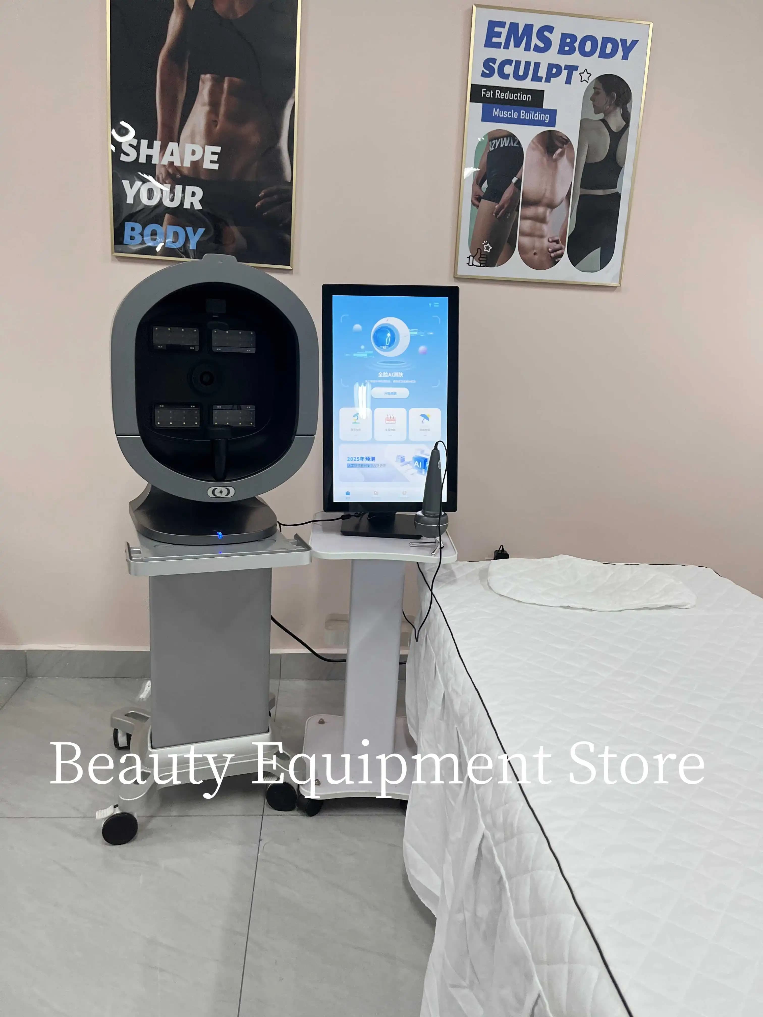 Analyseur de peau X5 AI à 8 spectres, scanner facial intelligent 3D, analyse UV de la peau et des ch