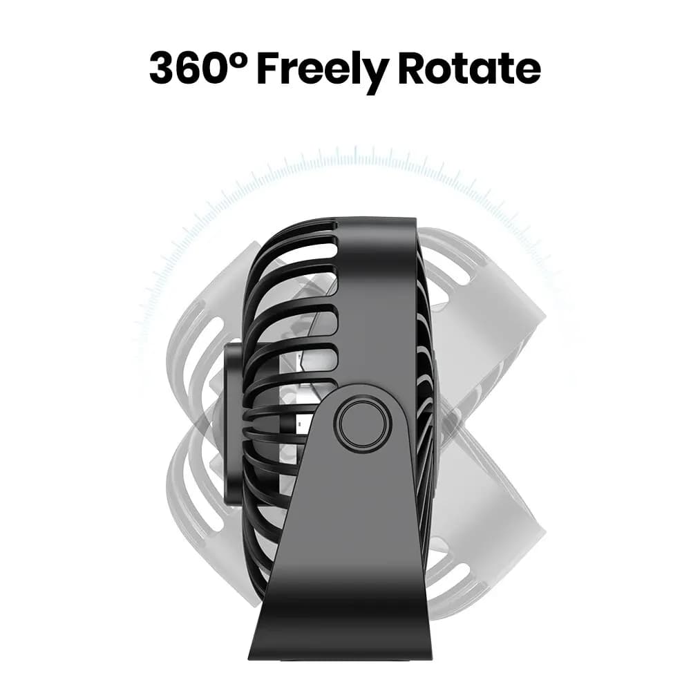 TOPK Mini ventilateur portable USB de 4 pouces pour le camping, ventilateur personnel de table de bu