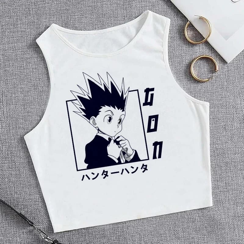 T-shirt Hunter X Hunter années 90 pour femmes, haut court, Harajuku Killua, Hisoka, Manga Y-Y2k