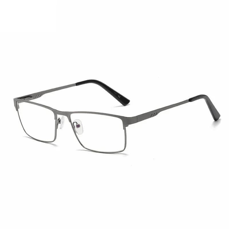 Lunettes de myopie à grande monture carrée en métal pour hommes, jambe de printemps, pour personnes 