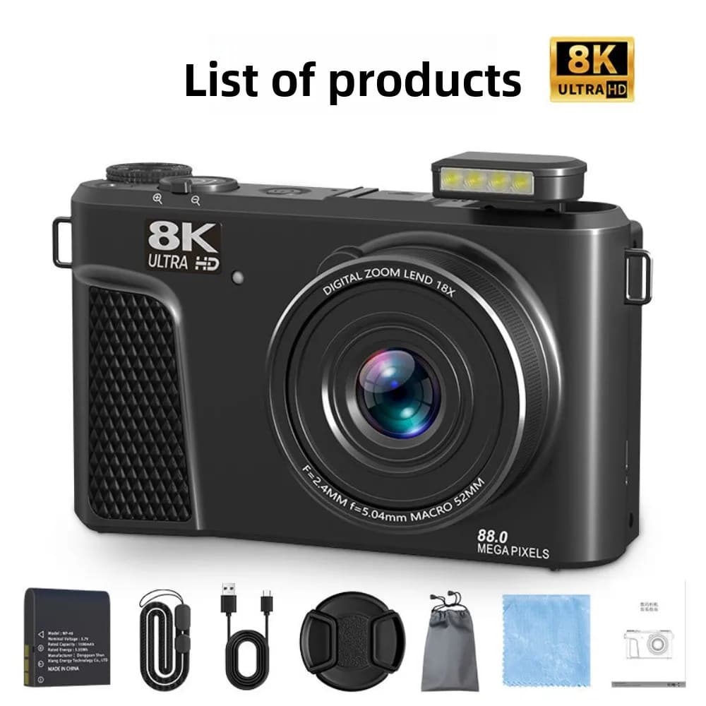 Appareil photo numérique W300 8K avec 88MP et 3" 180 °   Caméra Vlogging à mise au point automatique