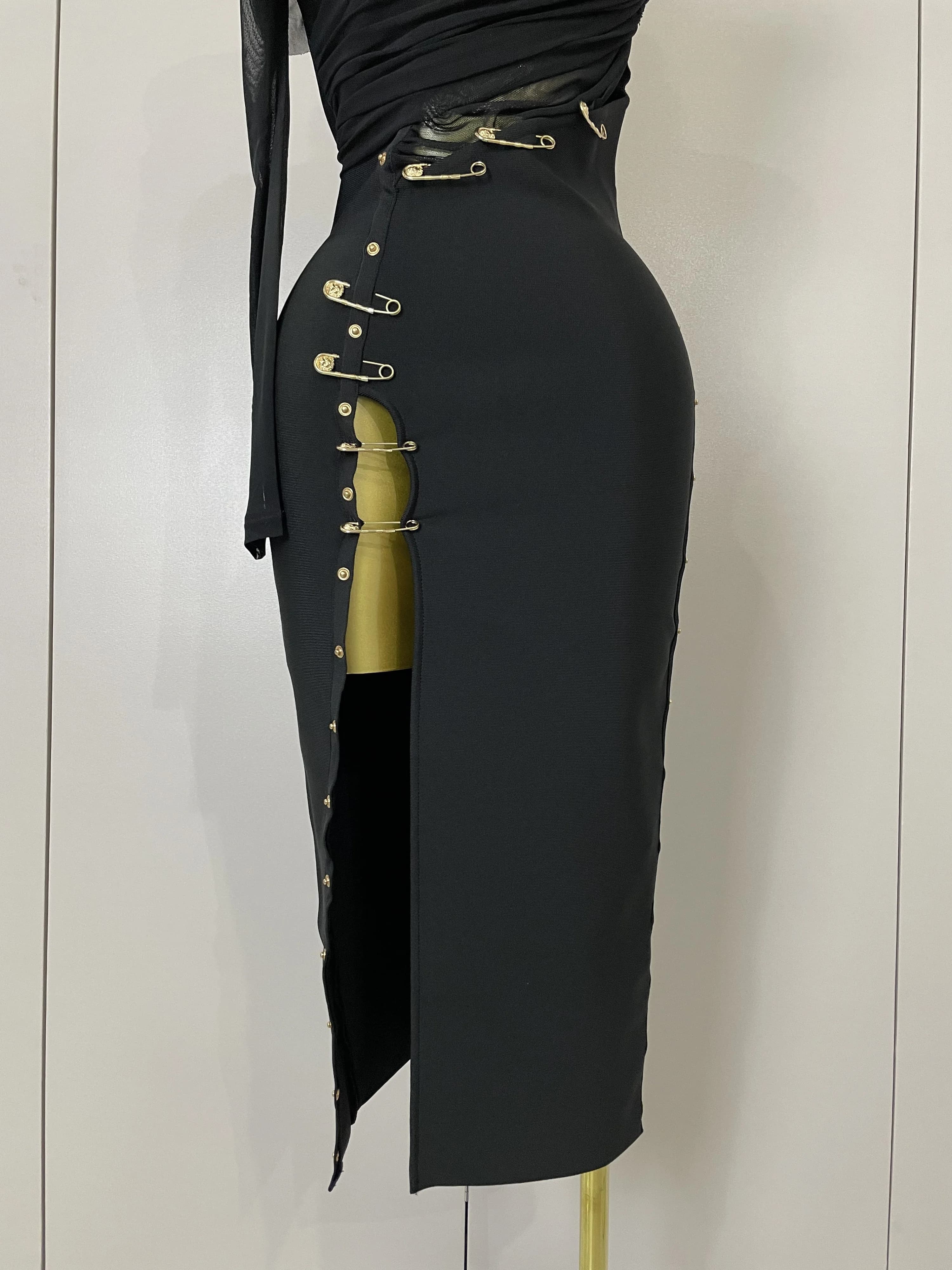Nouvelle Robe Longue Chic et Élégante 2025 à Fente, Sexy, Asymétrique à Une Épaule, Style Bandage, p