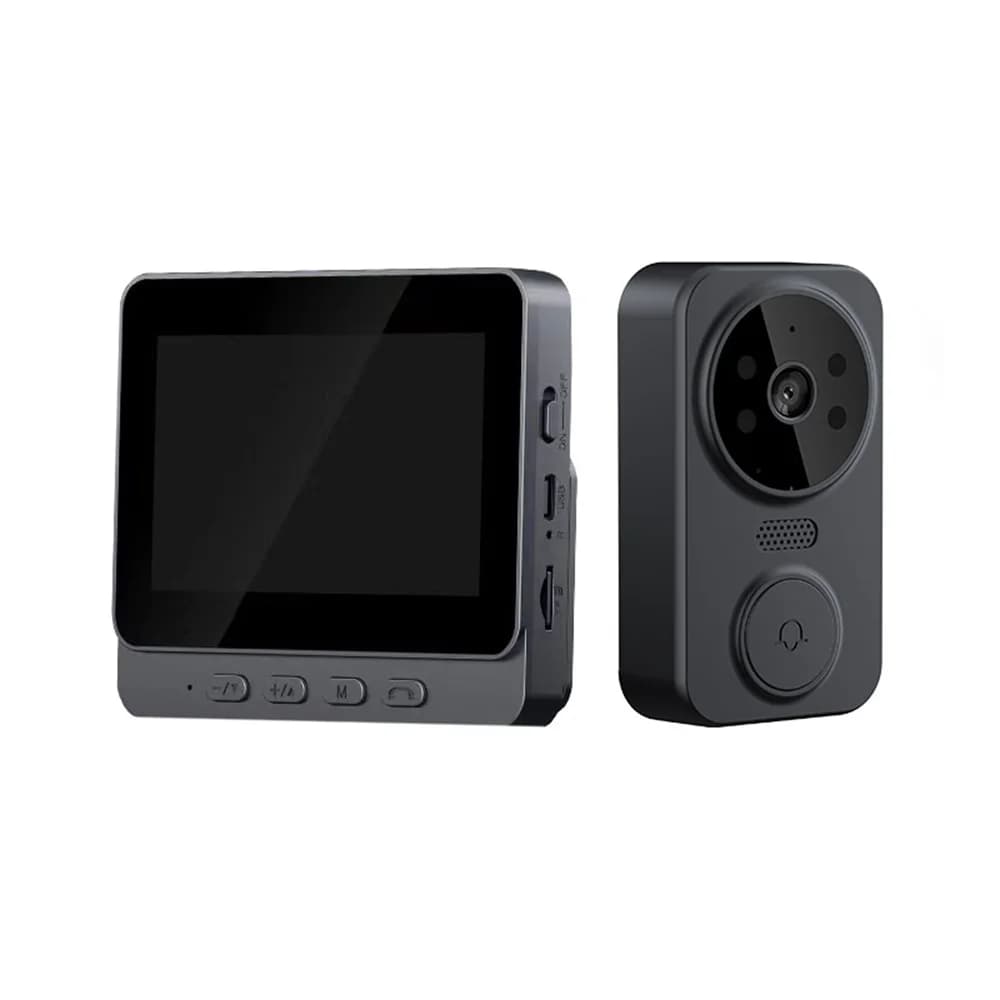 Ensemble de caméra de sonnette vidéo sans fil, sécurité intelligente avec Vision nocturne, WiFi 2.4G