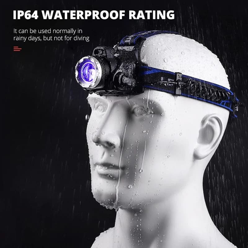 Lampe de sauna LED étanche, lampe frontale de pêche, lampe n'aime, lumière de camping super lumineus