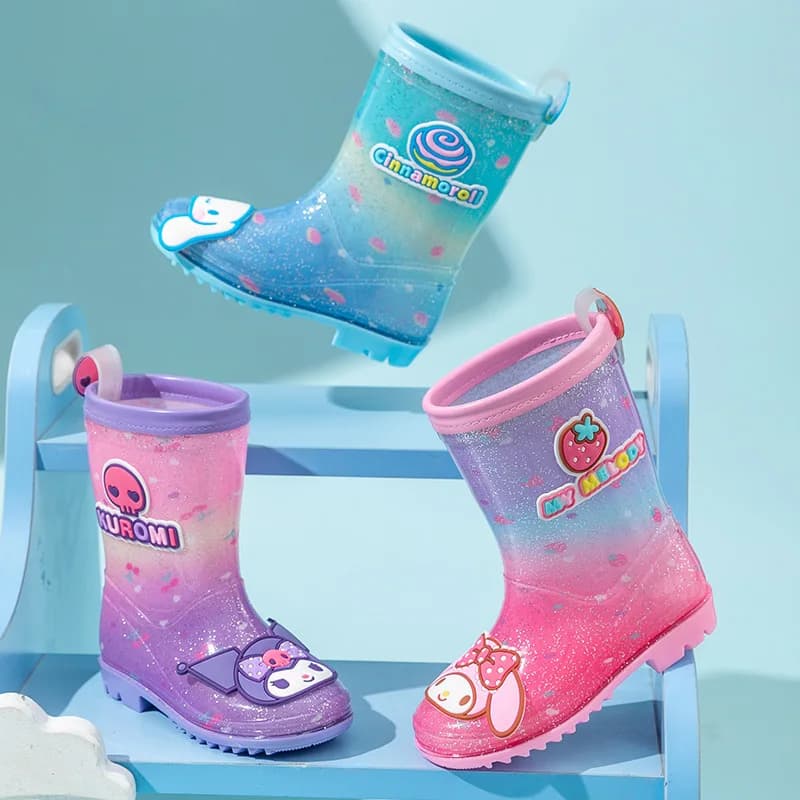 Bottes de pluie pour filles Kuromi Kitty, nouvelle collection Sanrio 2026, chaussures antidérapantes