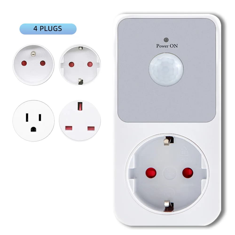 Protecteur de prise de capteur infrarouge PIR, veilleuses LED 220V EU FR US UK Plug 120 °   Retardan