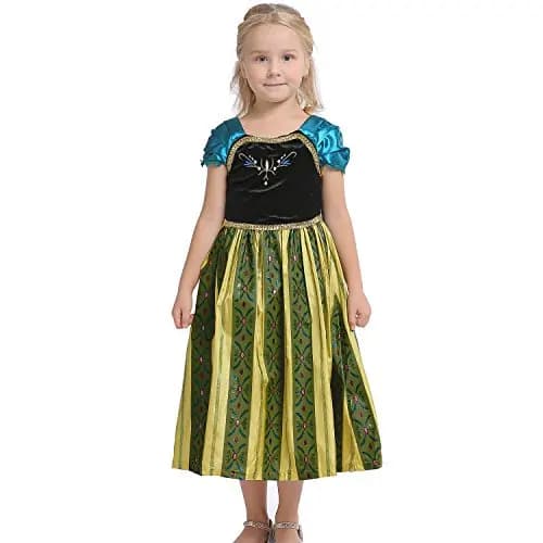 Robe de Couronnement Anna Exquise 2026 pour Tout-Petits, Robe de Princesse Reine des Neiges pour Hal