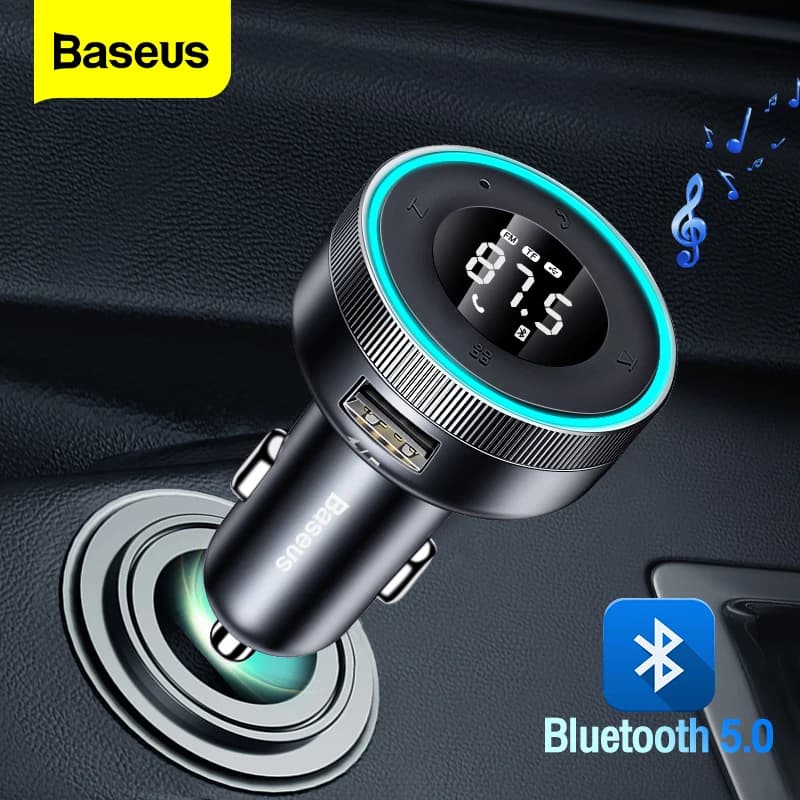 Baseus FM transmetteur modulateur voiture sans fil Bluetooth 5.0 USB chargeur rapide Auto Aux Radio 