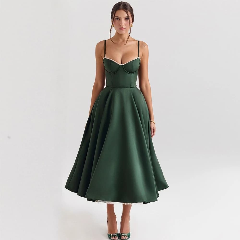 Suninheart été robes de soirée d'invité de mariage femmes vert imprimé fleuri robe Sexy haute fente 