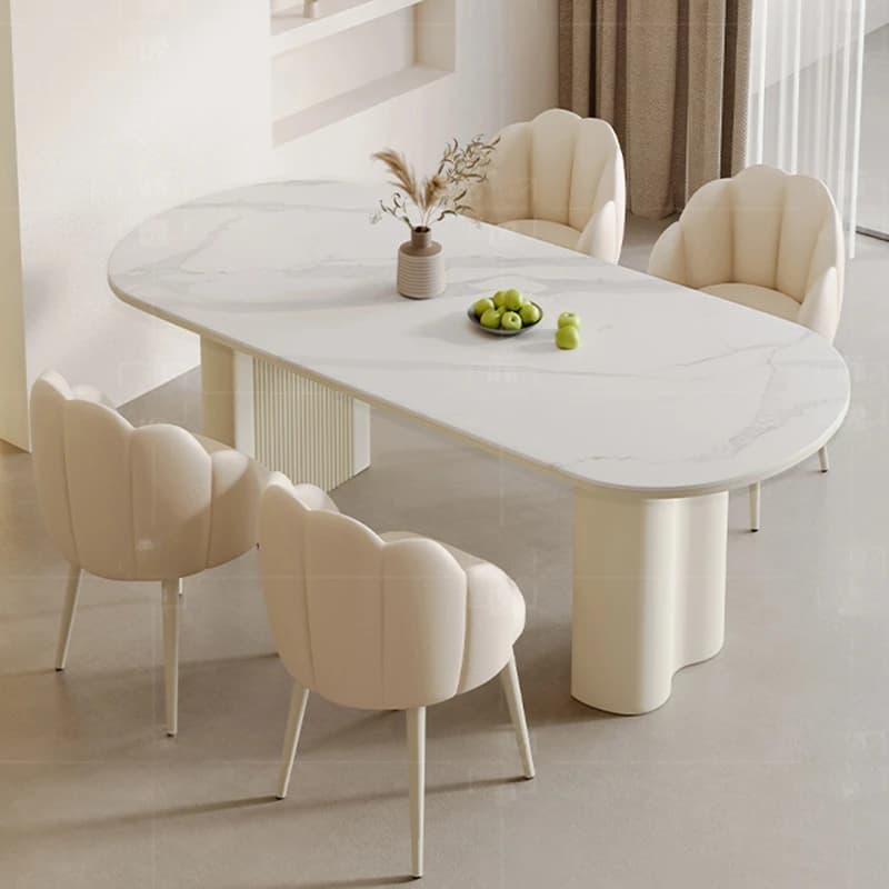 Chaises De luxe blanches Table cuisine moderne Unique Restaurant italien Table à manger ensemble Cen