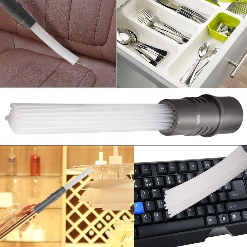 Brosse de nettoyage de paille sous vide multi-tubes, nettoyeur de poussière pour clavier de voiture,