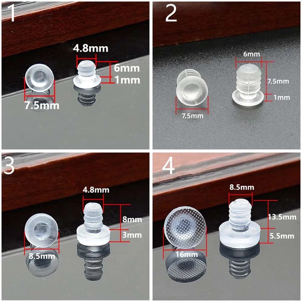 Bouchons de trou de vis en caoutchouc transparent, anti-collision, pare-chocs de porte d'armoire int