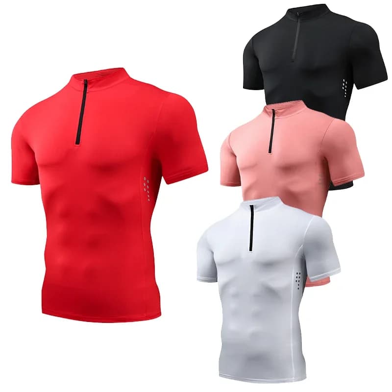 T-shirt de basket-ball demi-fermeture éclair pour homme, chemise astronomique, maillot de course en 