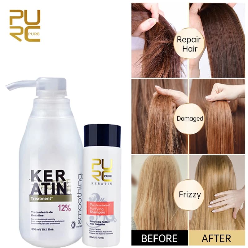 PURC-KerBrian 12% de formol brésilien, lissage, réparation des cheveux abîmés, 300ml