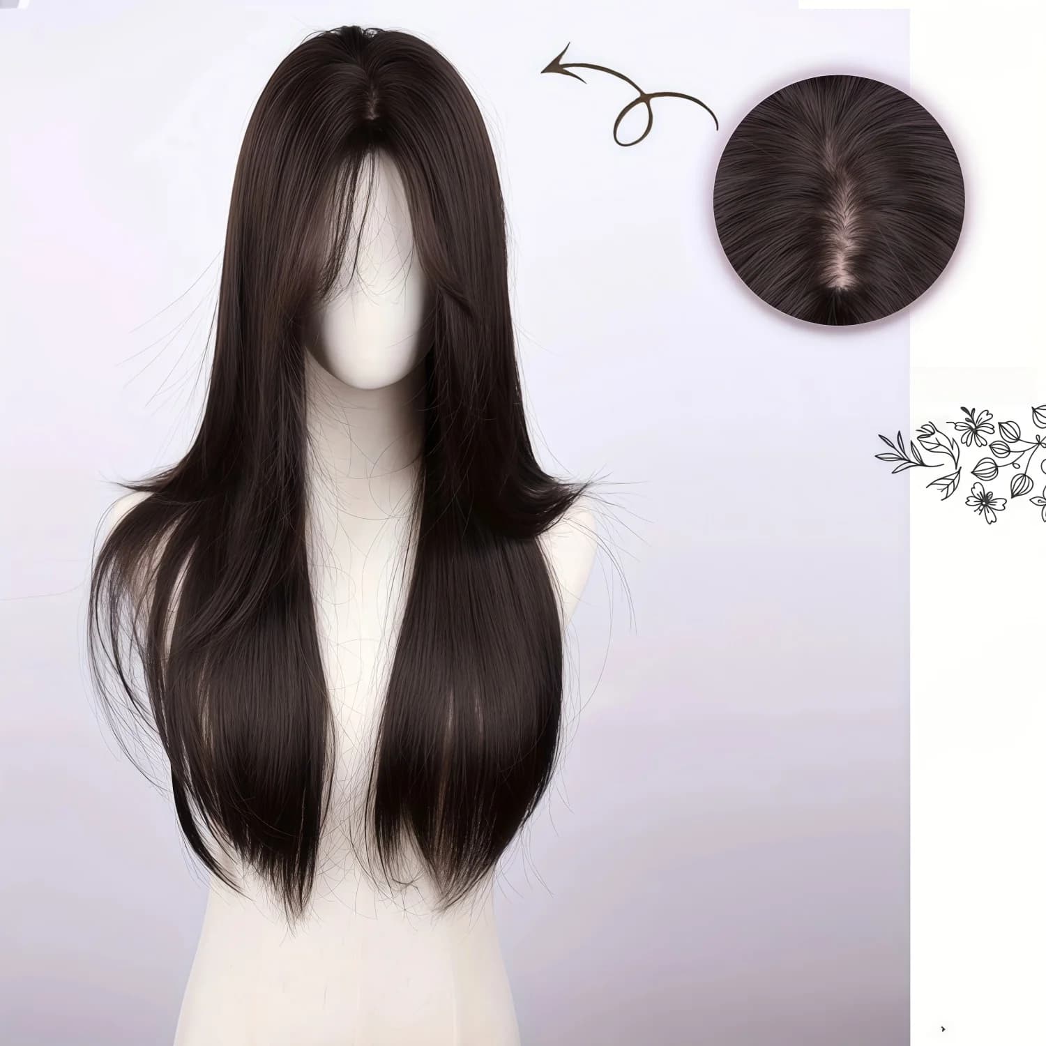 Perruque synthétique lisse noire naturelle de 28 pouces, adaptée aux femmes pour le carnaval, St. Jo