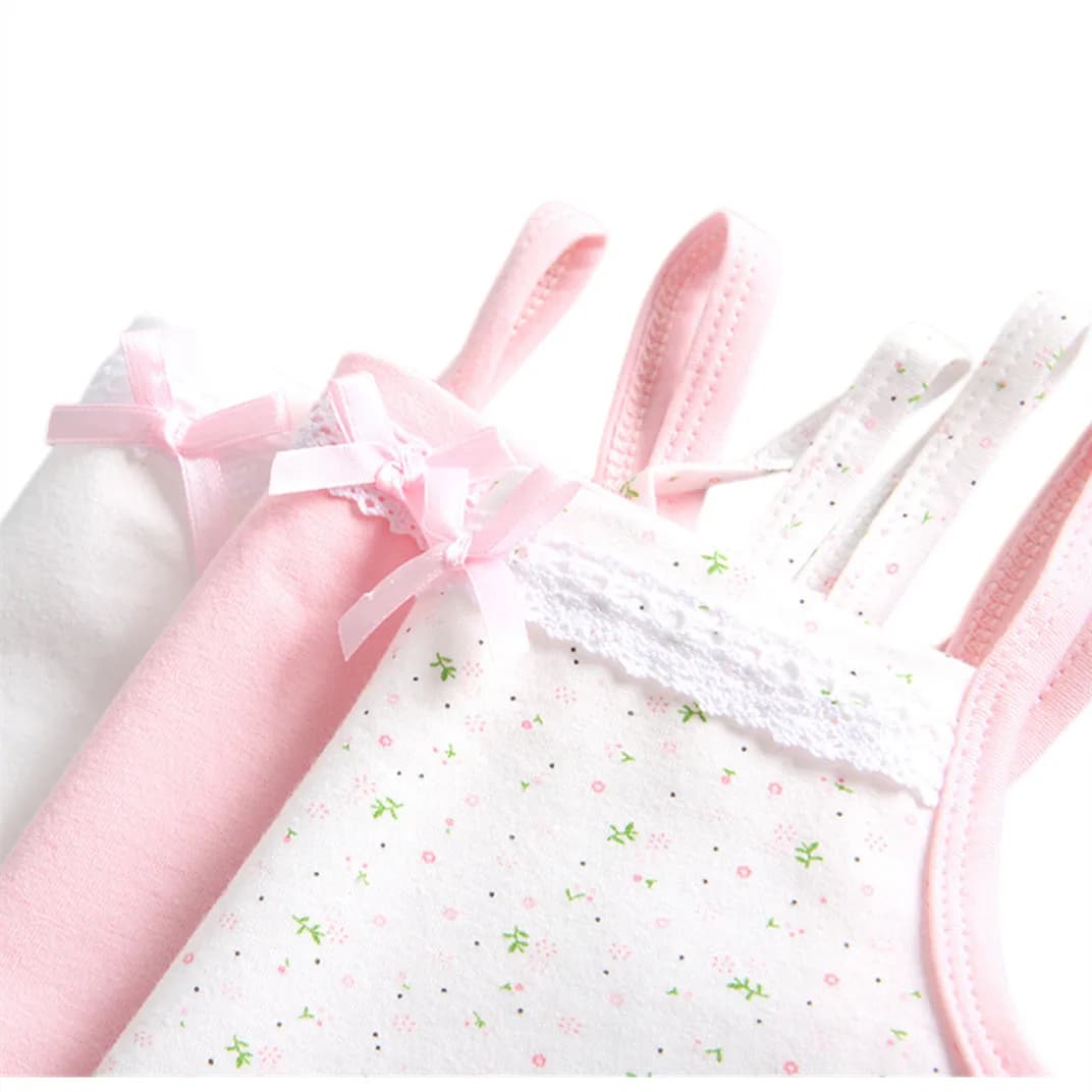 3 pièces/lot filles coton Singlet sous-vêtements réservoir fraise imprime enfants sous-vêtements cot