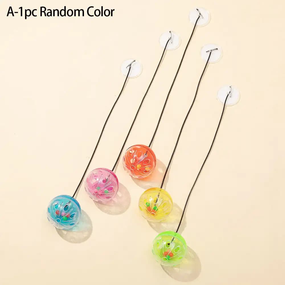Jouet interactif suspendu pour chat, couleur aléatoire, balle de printemps avec cloche, chaton, joue