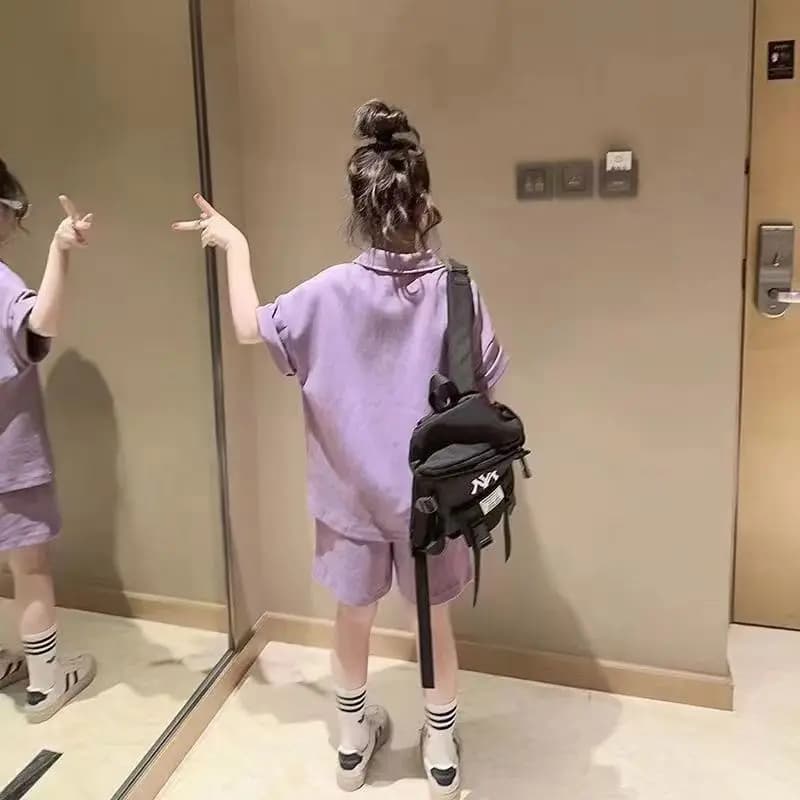 Ensemble T-shirt et pantalon à manches courtes pour filles, vêtements de sport décontractés, olympiq