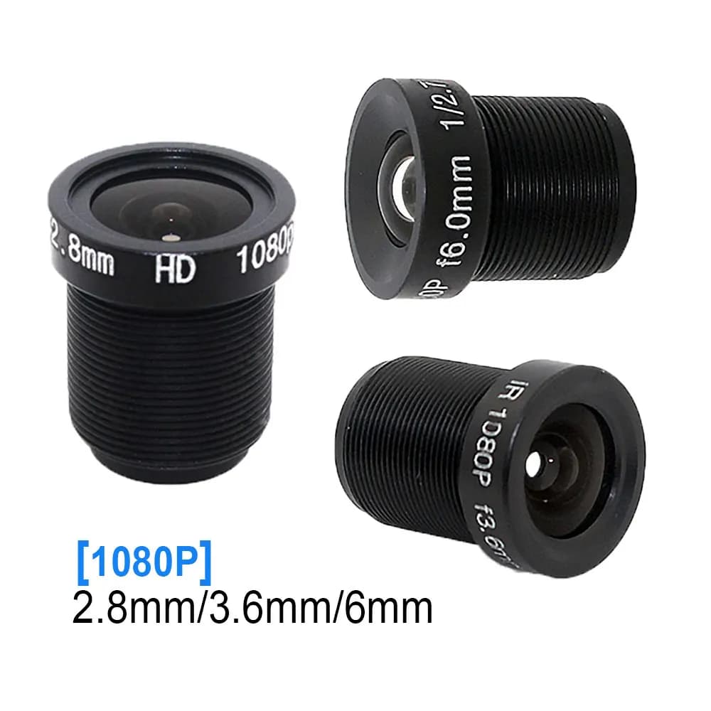 Objectif de vidéosurveillance HD 1080P 2.8/3.6/6mm, objectif de caméra de sécurité M12 2MP ouverture