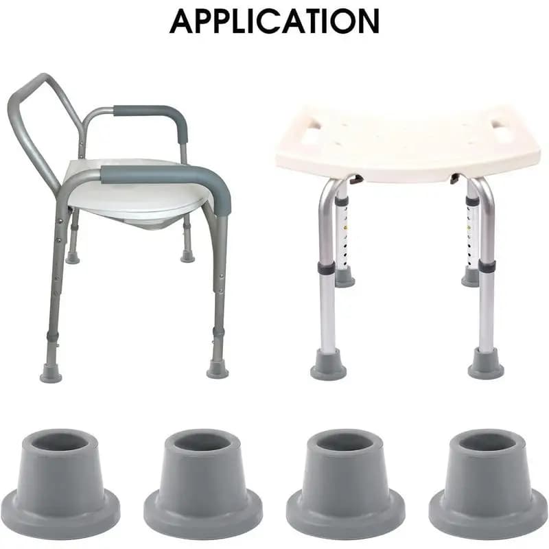 Pied de chaise de douche avec capuchons en caoutchouc, coordonnants, ventouse, pieds pour baignoire,