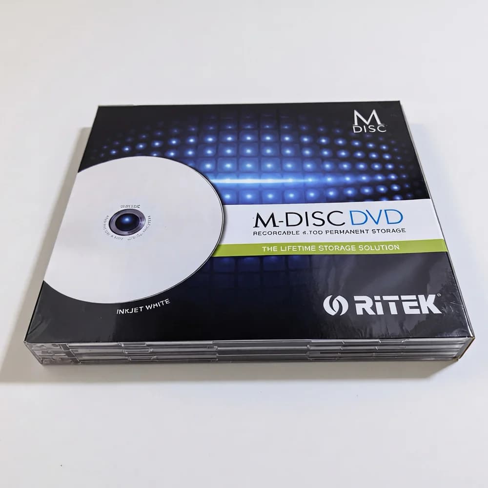 Ritek MDisc M-Disc DVD R, 4.7 Go, archivage à vie, jet d'encre imprimable 4X, enregistrable en conti