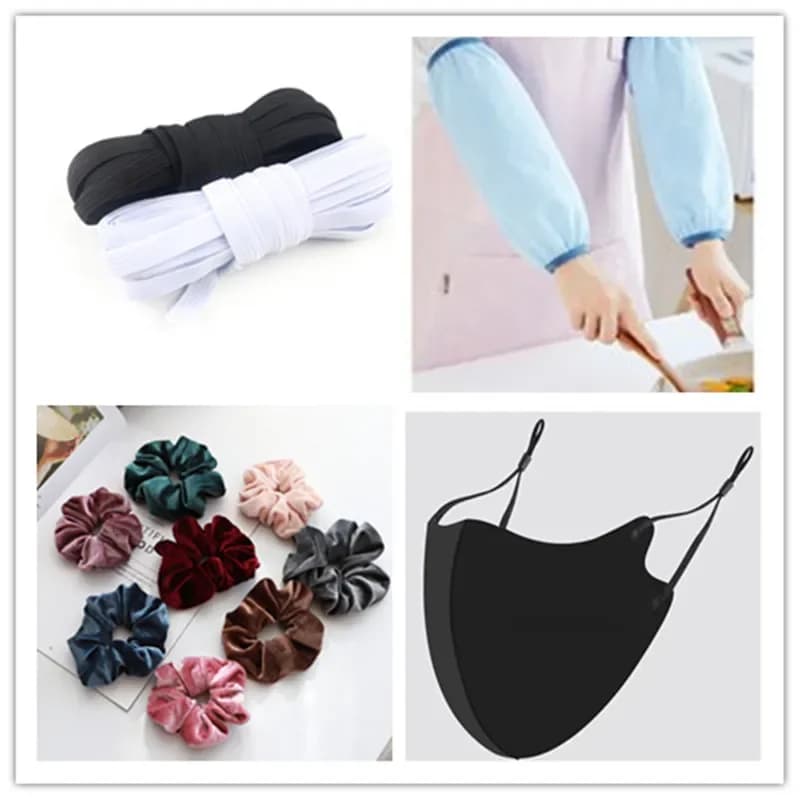 5m 10m 20m 40m 90m bande élastique 6mm couleur couture ménage élastique bande élastique vêtement acc