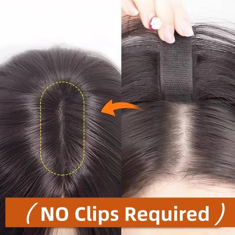 No Clip Toppers frange de cheveux humains amélioré pâte magique Toppers de cheveux frange pour les f