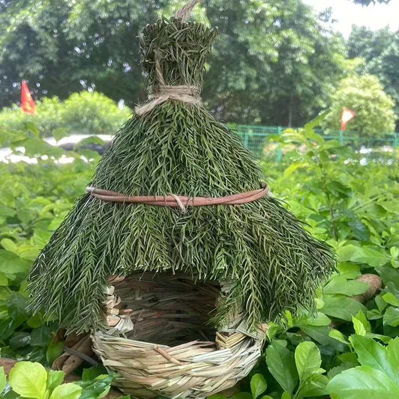 Casier à oiseaux Unique, confortable, tissé à la main, herbe naturelle, colibri, pour jardin, décora