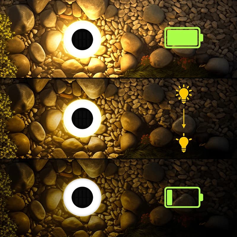1/4 pièces lumières extérieures solaires 14LED lampe de pelouse étanche, 360 °   Éclairage au sol po