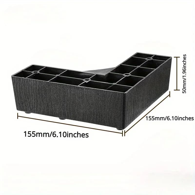 Pieds de meuble en plastique en forme de L et une ligne, pieds de canapé rectangulaires, pieds de ta