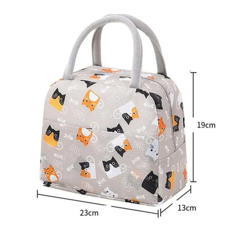 Sac à lunch isotherme de dessin animé pour enfants, sac à bento portable, fourre-tout de pique-nique