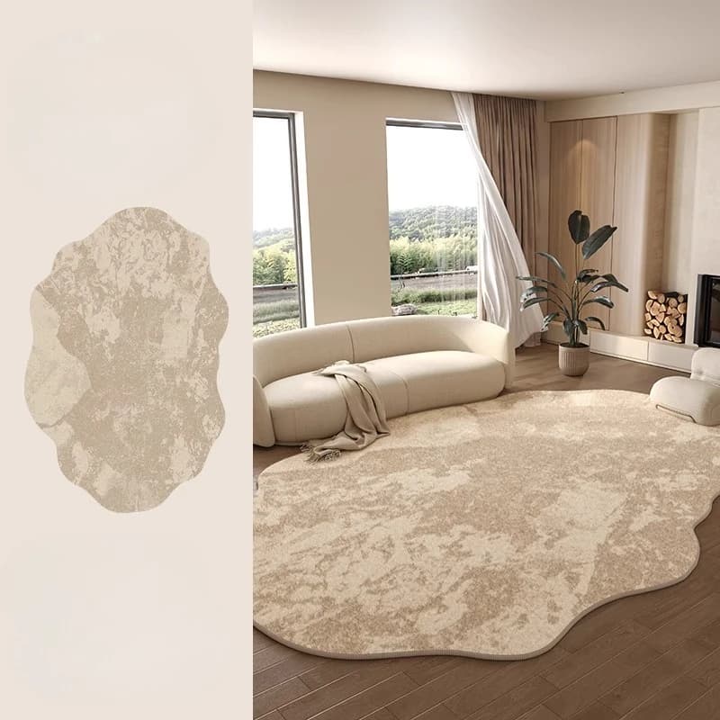 Tapis de luxe léger pour chambre à coucher, formes irrégulières, décoration de salon, lavable, épais