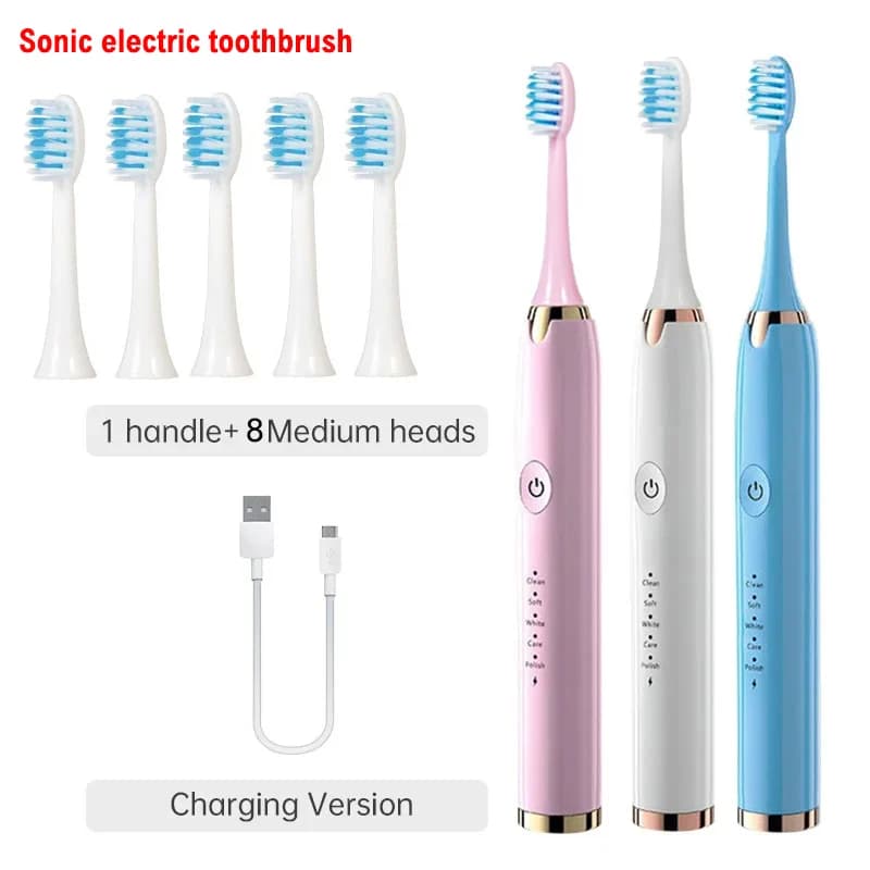 Brosse à dents électrique sonique automatique, Rechargeable, cheveux doux, étanche, brosse à dents U