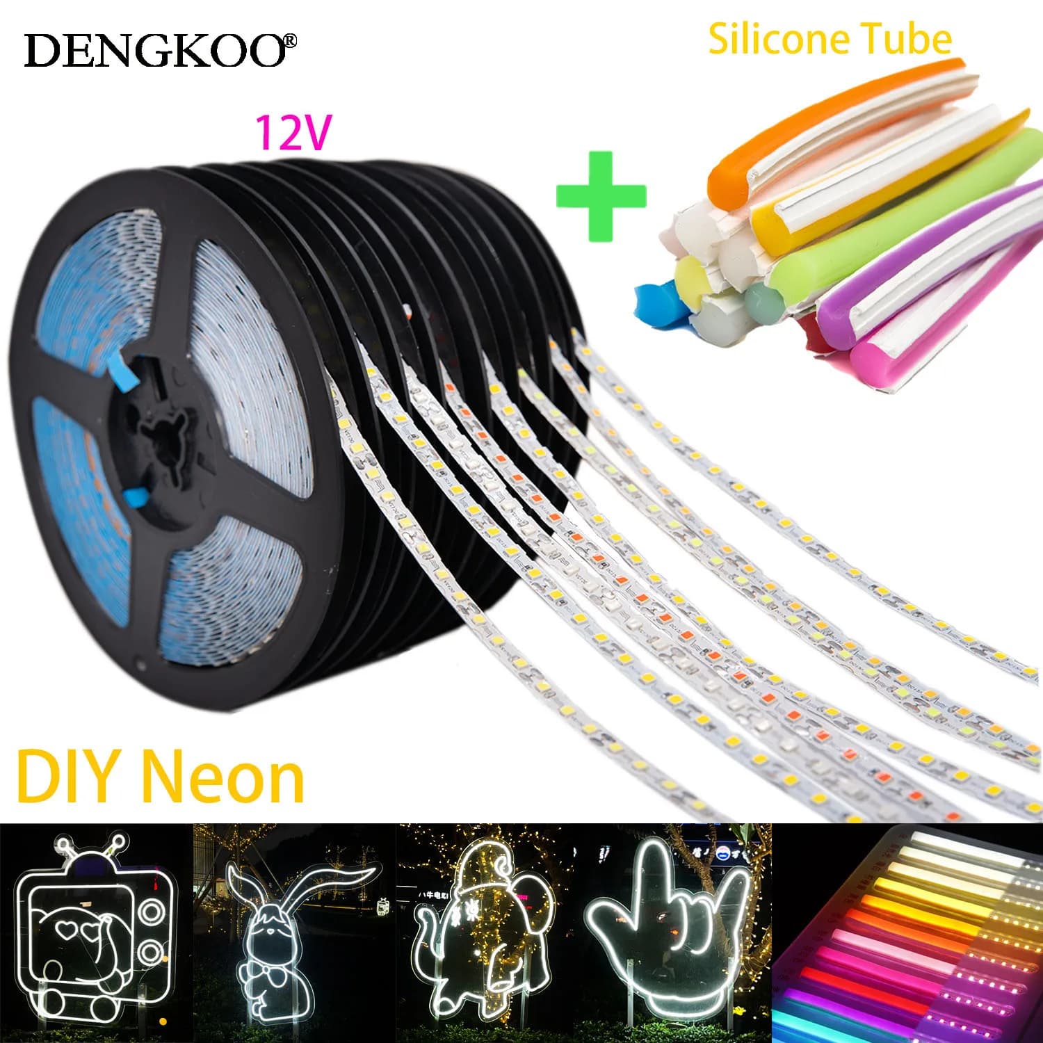 DC12V 1m-10m bricolage néon séparé Silicone bande néon 6mm 8mm 12mm S pliable nouvellement Flexible 
