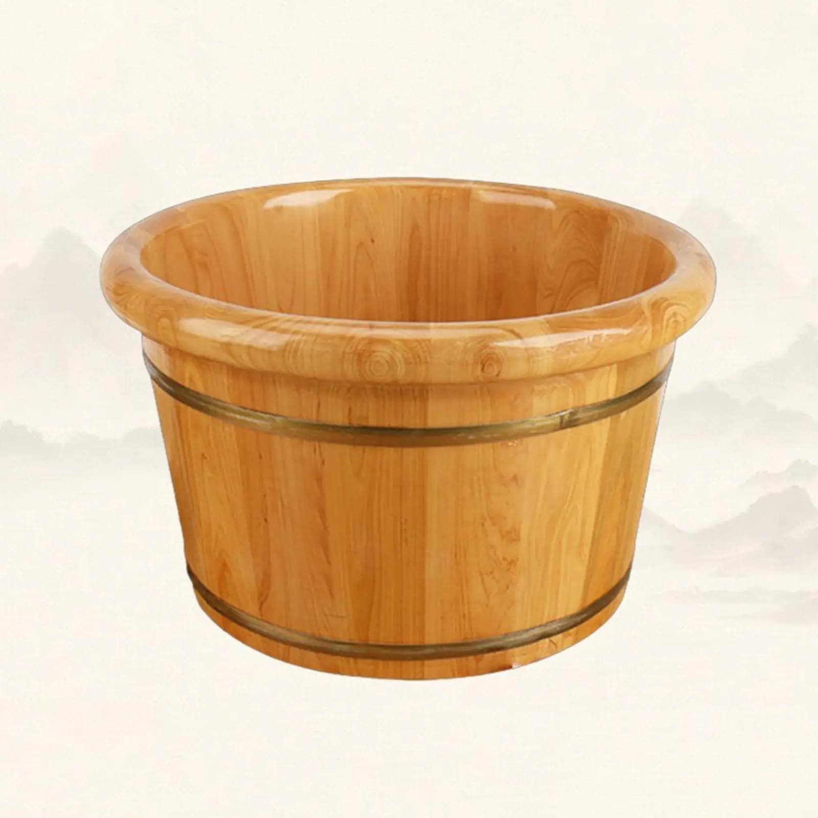Baignoire à pieds en bois, seau à pieds en bois épais, baril en bois à bords arrondis, durable, pour