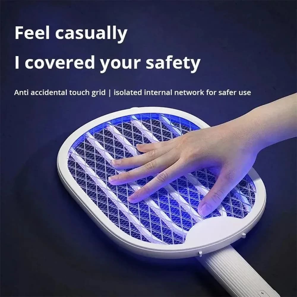 Tapette à moustiques électrique pliable, piège à mouches, insectes avec lumière UV, lampe de raquett