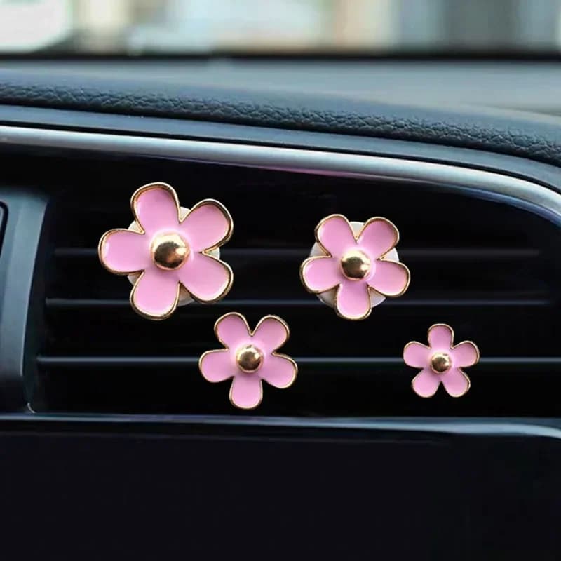Clips de parfum pour ventilation de sortie de voiture, désodorisant d'aromathérapie avec motif de fl