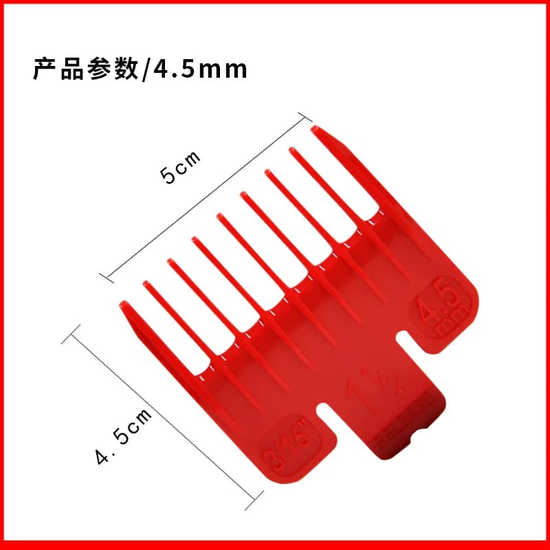 Kemei peignes guides 1.5 4.5mm, 2 pièces, rouge Guide de coupe professionnel limite de tondeuse à ch