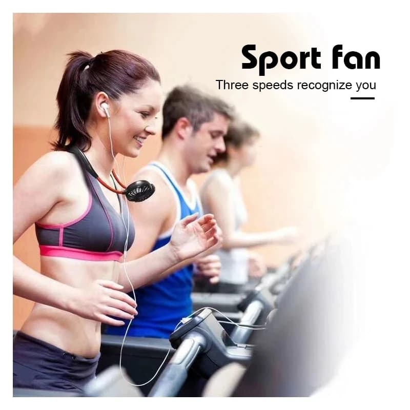 Mini ventilateur de sport, Portable, mains-libres, suspendu, Rechargeable, USB, 3 vitesses, réglable
