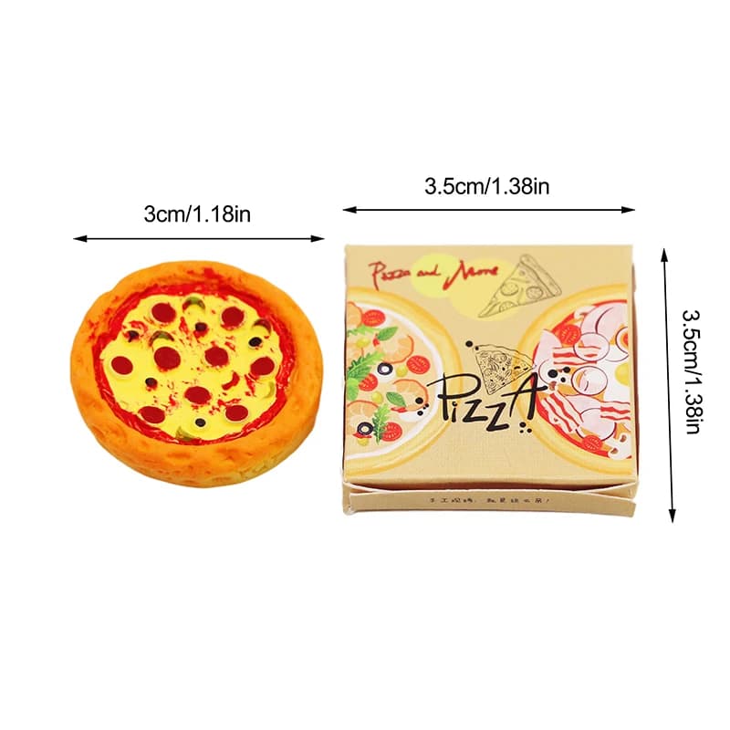 Maison de courses de pizza l'inventaire en boîte à emporter, simulation de cuisine, petit ornement, 