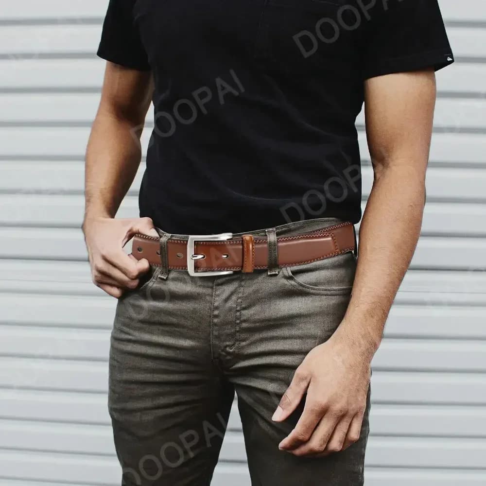 Ceintures en cuir véritable pour hommes, de haute qualité, LONG, grande boucle ardillon, boucle auto