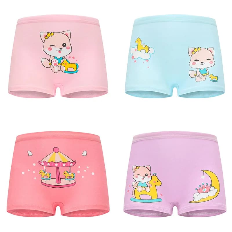 1/4/8/12 pièces enfants filles culottes ensembles coton joli mignon dessin animé licorne imprimer en
