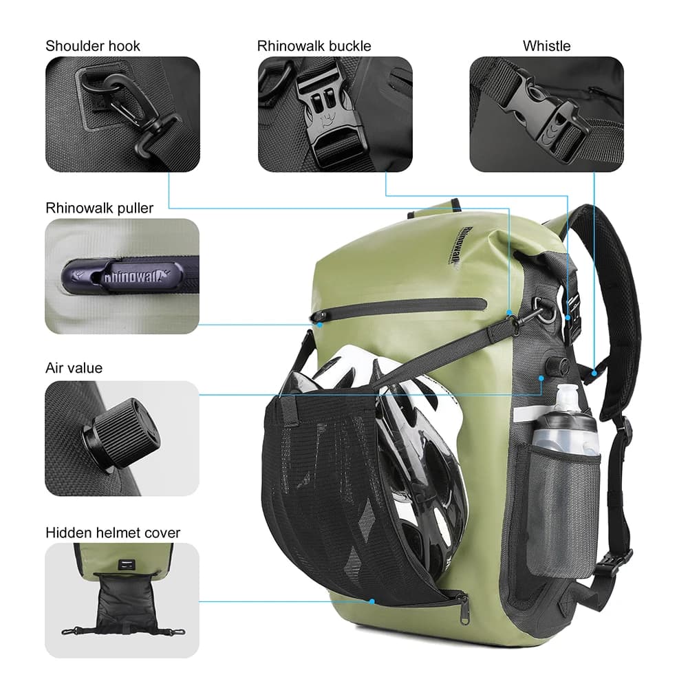 Bal inowalk-Sac à dos de vélo étanche, sac de vélo portable, sac de vélo arrière, sac de coffre VTT,
