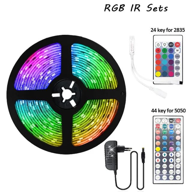 Bande lumineuse LED 12V 5050 2835 RGB auto-adhésive intelligente Wifi Bluetooth, ruban adhésif 5M 15