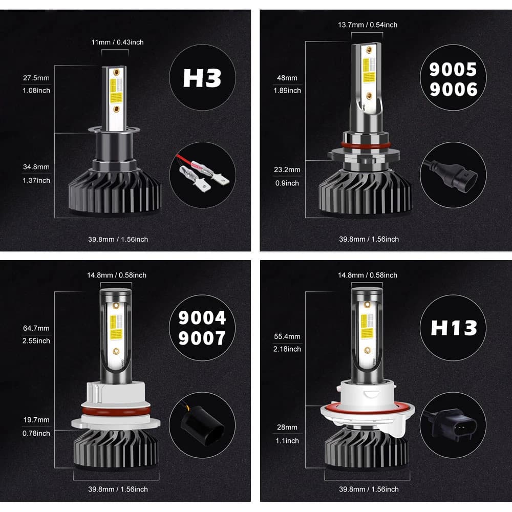 Infitary 4 couleurs et Flash LED phares de voiture Auto H7 H4 H1 H3 H8 H9 H11 9005 9006 clignotant 3